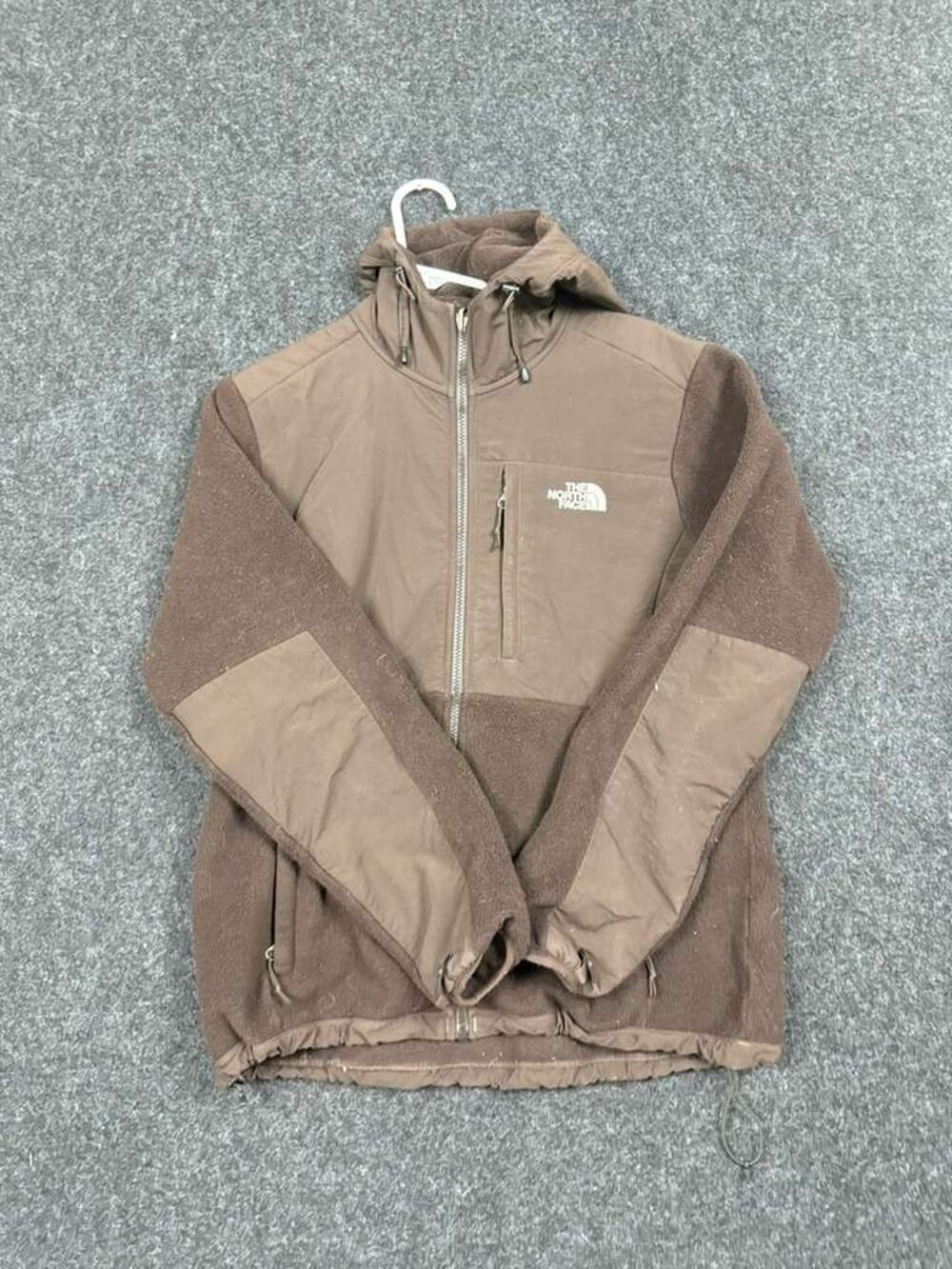 The North Face Denali Fleece Jacket Men's L Brown Full Zip Hooded